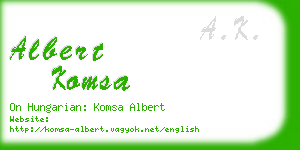 albert komsa business card